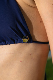 Biquíni cortininha amarração lateral Marinho