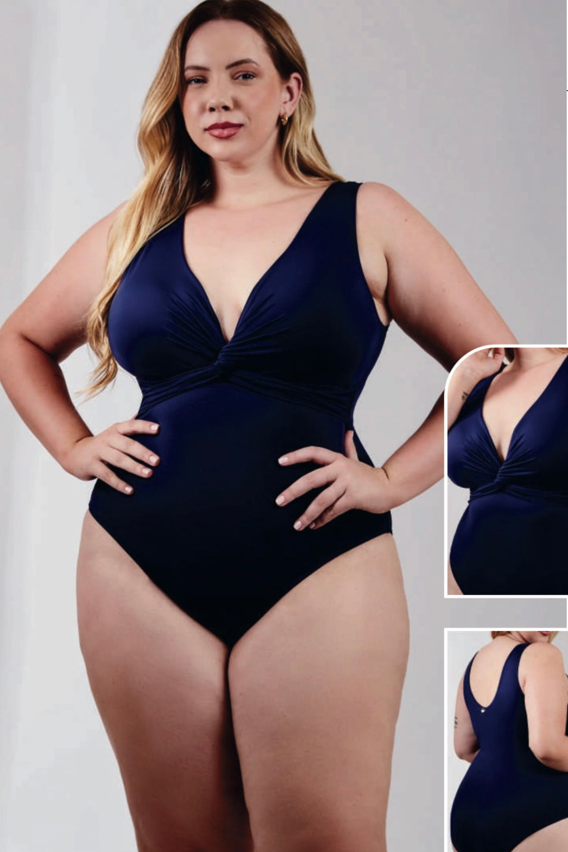 Maiô decote drape curve