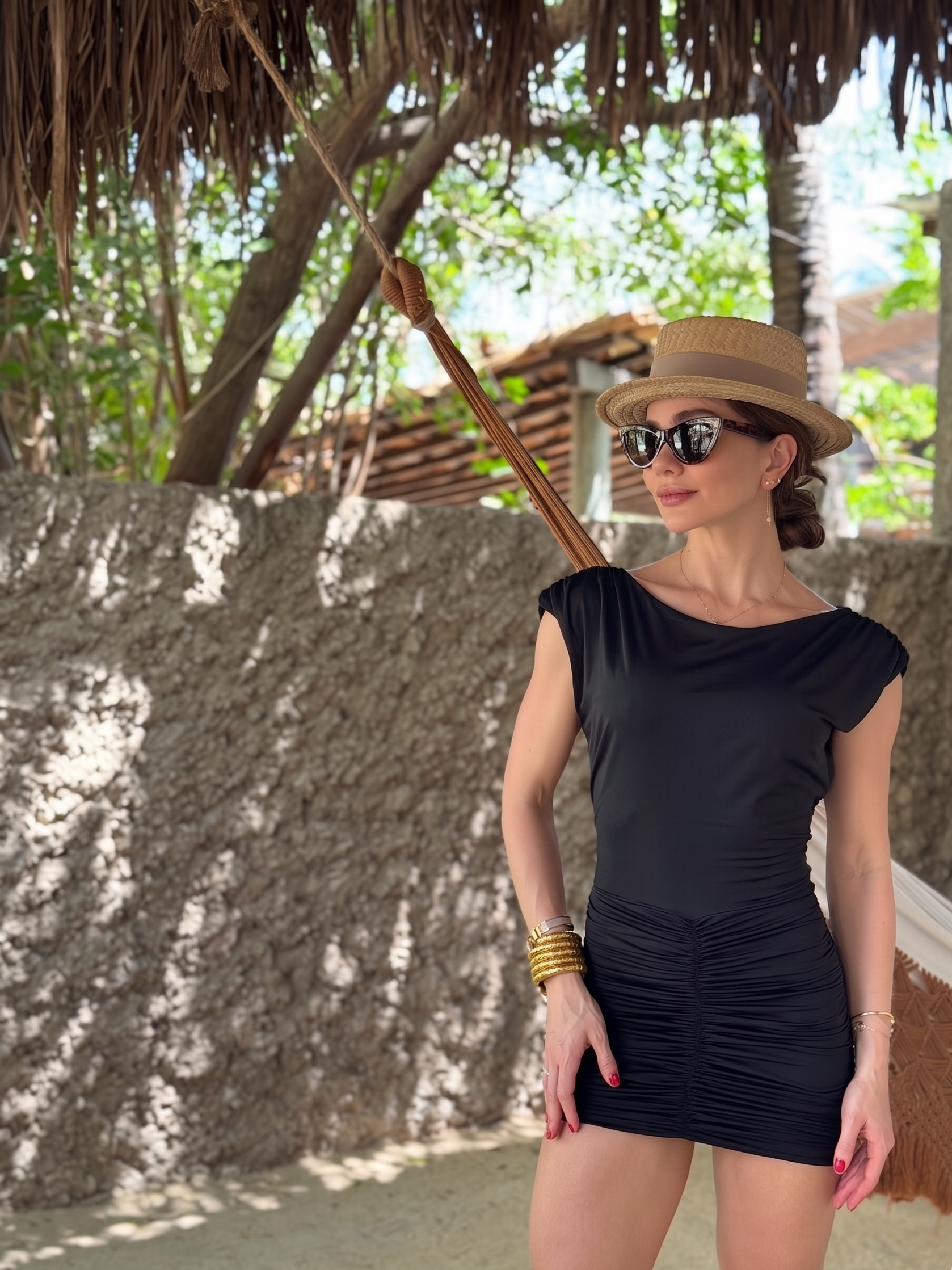 Vestido Curto Slim Drapeado
