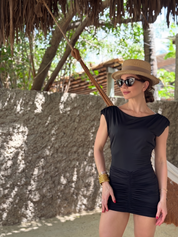 Vestido Curto Slim Drapeado