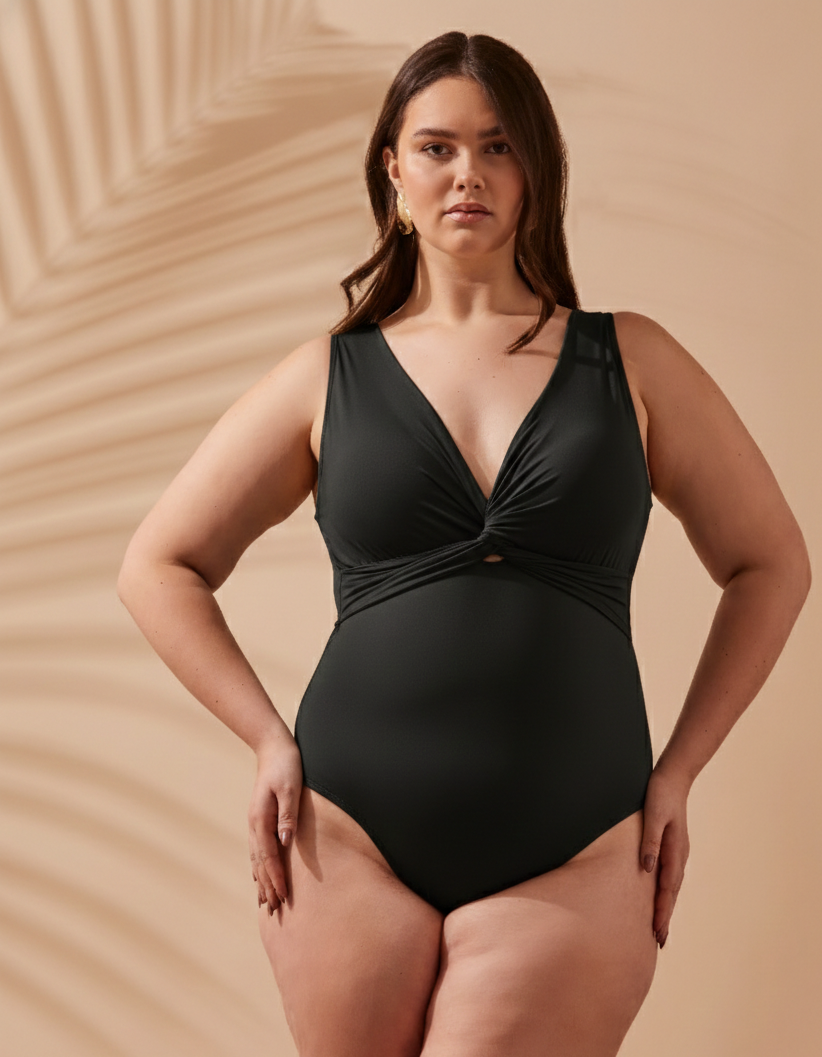 Maiô decote drape curve