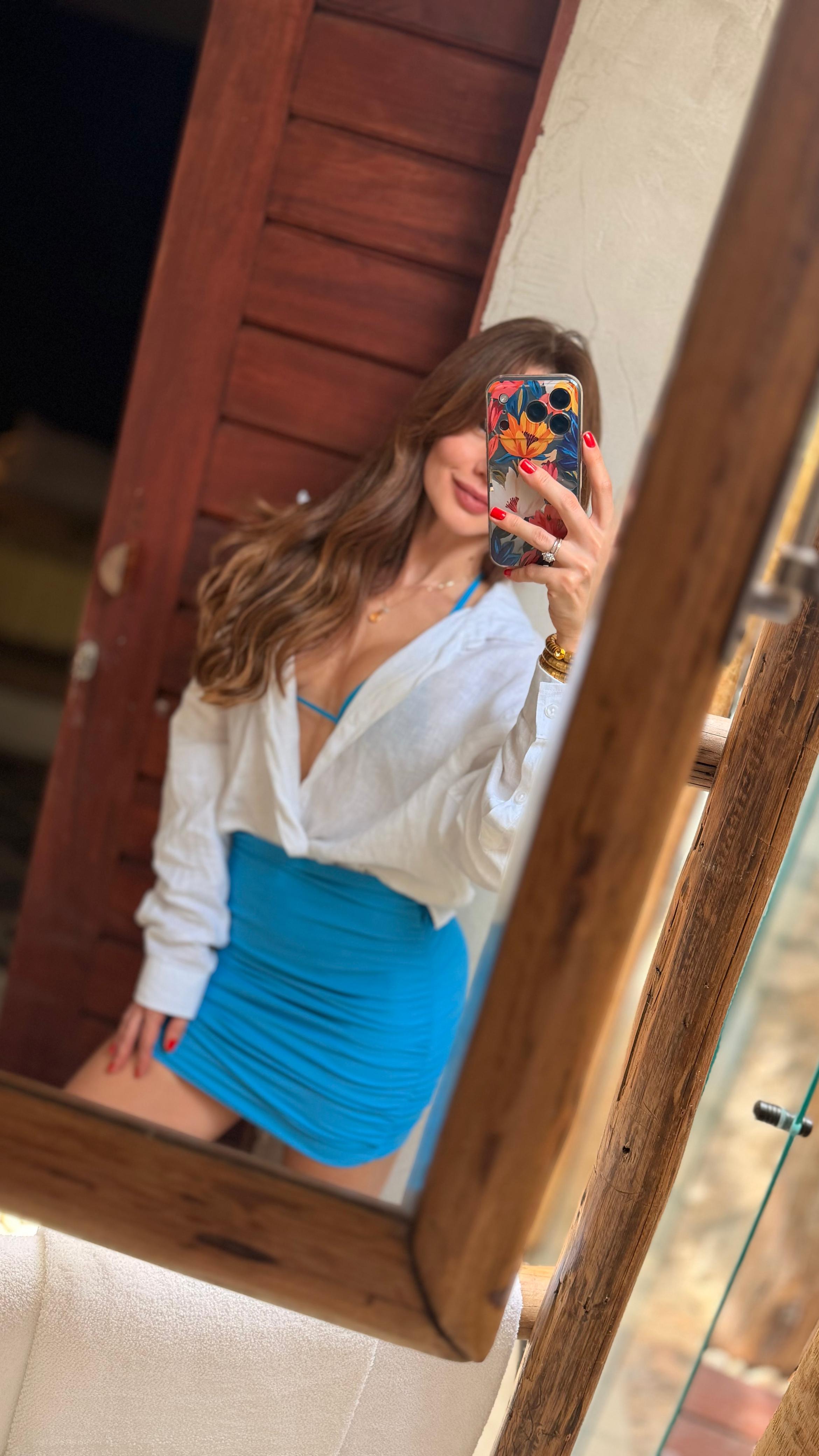 Saia Curta com Franzido Lateral