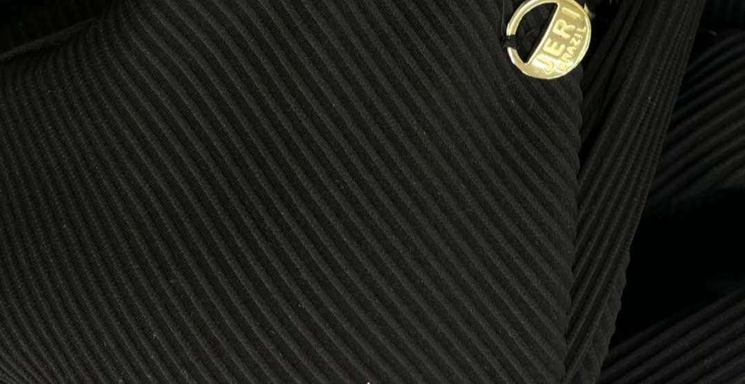 Biquíni Triângulo Texturizado Preto