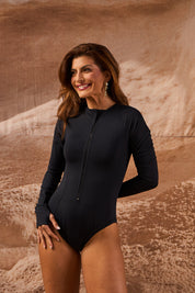 Wetsuit Cavado Feminino UV50+ preto - vista lateral