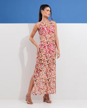Vestido Tule Floral