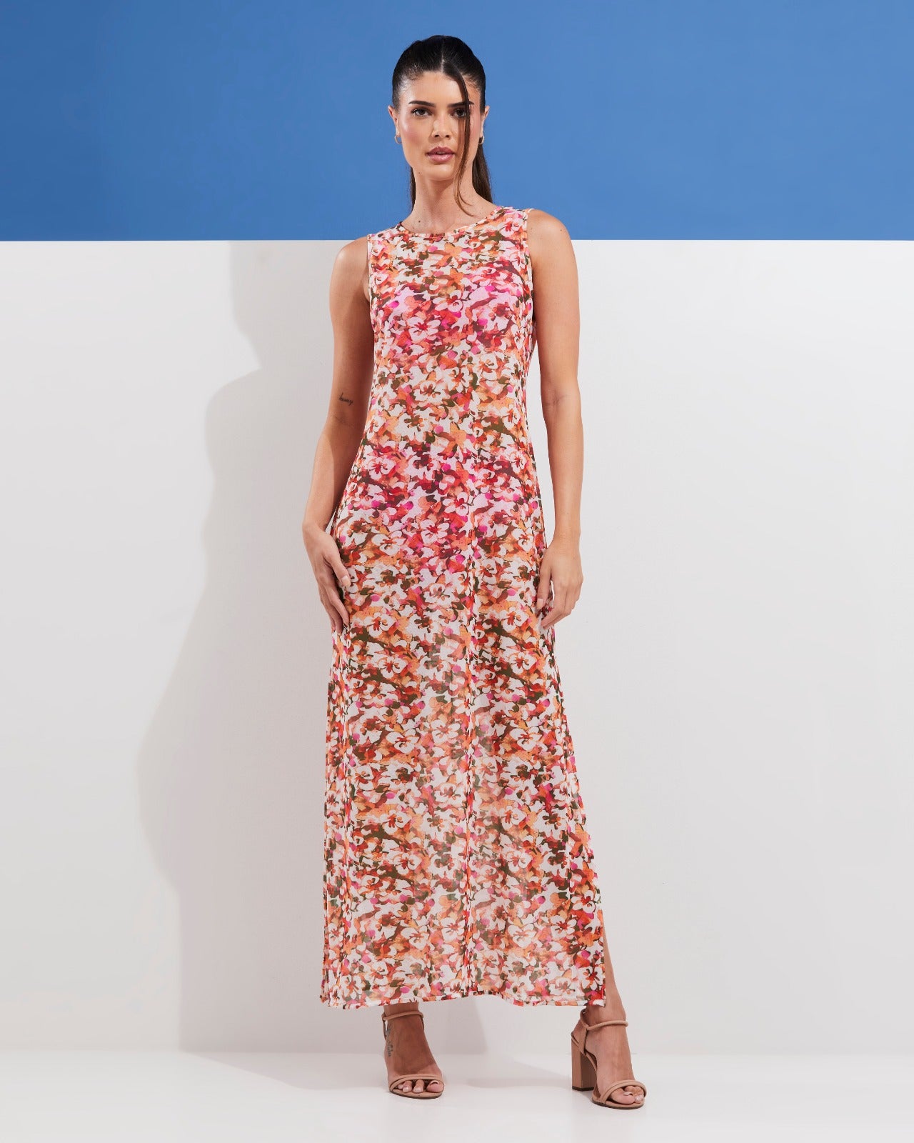 Vestido Tule Floral
