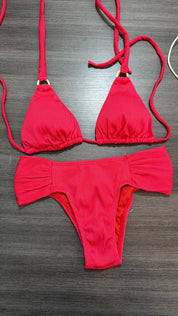 Biquíni Triângulo Texturizado Com Argola