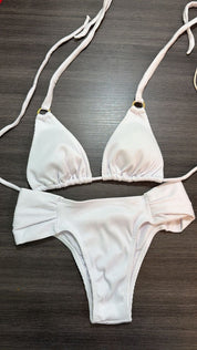 Biquíni Triângulo Texturizado Com Argola